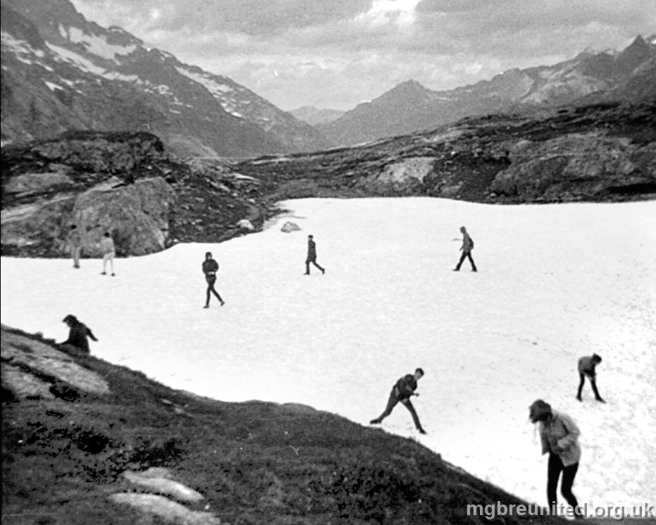 1966 School Trip to Switzerland Jagtar Singh now Johal who says: A snowball fight when we stopped for a comfort break at the top of Grimsel Pass. The only person I can remember is Ann Priestley, at bottom right.