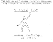Sports Day Programme July 1961 - Front Cover